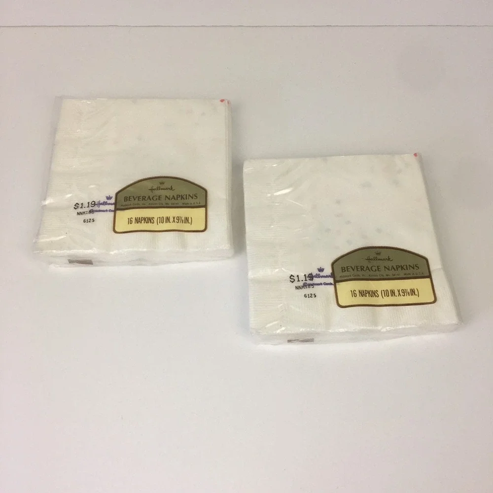 Hallmark Happy New Year‎ Vtg White Napkins Colorful 80s 90s Font 2 Packs Sealed